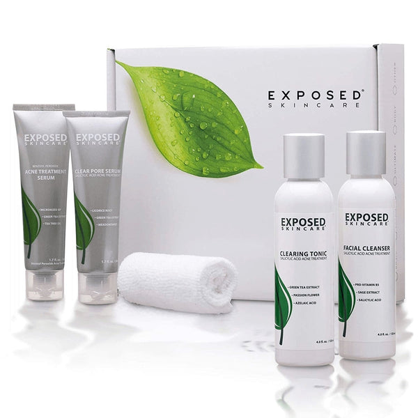 Basic Kit by Exposed Skin Care - Acne Treatment System (60 Day Supply) Heals and Prevents Teen/Adult Breakouts with Benzoyl Peroxide + Salicylic Acid and Healthy Natural Extracts - Premium  from Exposed Skin Care - Just $119.82! Shop now at Handbags Specialist Headquarter