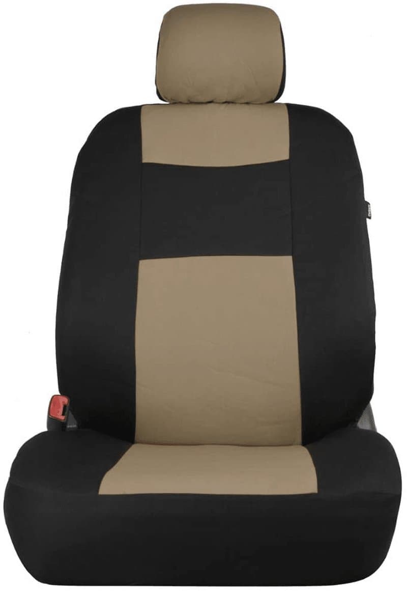 BDK Polypro Car Seat Covers Full Set in Beige on Black – Front and Rear Split Bench Car Seat Cover, Easy to Install, Interior Covers for Auto Truck Van SUV - Premium  from BDK - Just $48.21! Shop now at Handbags Specialist Headquarter