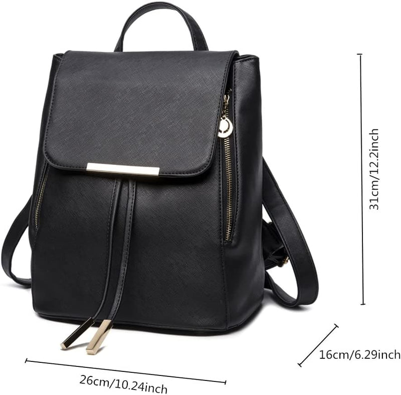 B&E LIFE Fashion Shoulder Bag Rucksack PU Leather Women Girls Ladies Backpack Travel bag (Black) - Premium FASHION PURSES from Visit the B&E LIFE Store - Just $39.99! Shop now at Handbags Specialist Headquarter