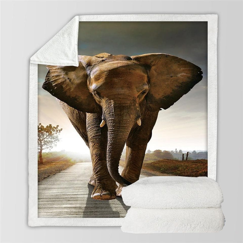 3d Elephant Throw Blanket Indian Bedclothes Sherpa Fleece Plush Blanket for Beds Animal cobertor para inverno - Premium  from BeddingOutlet - Just $38.99! Shop now at Handbags Specialist Headquarter