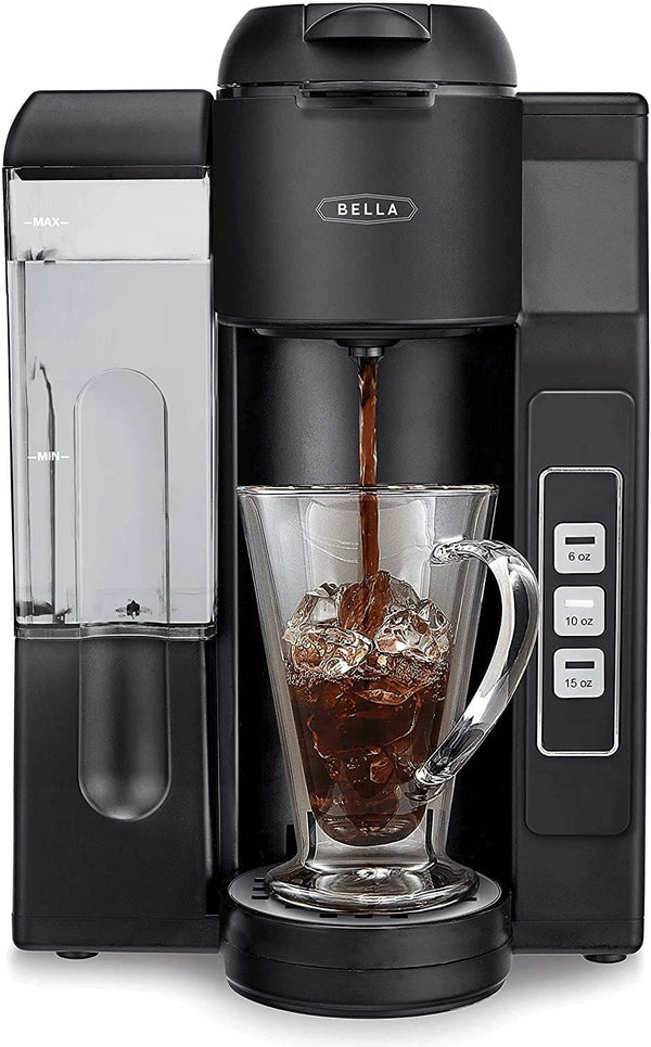 BELLA Single Serve Coffee Maker, Dual Brew K-Cup Pod or Ground Coffee Brewer, Adjustable Drip Tray for Personal Travel Mugs, Large Removable Water Tank, Black - Premium  from BELLA - Just $91.06! Shop now at Handbags Specialist Headquarter