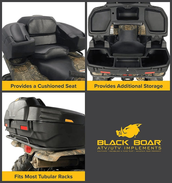 Black Boar (66010) ATV Rear Storage Box and Lounger-Integrated Lock Helps Deter Theft-Mounting Hardware Included-Easily Mountable to Most Tubular Racks - Premium  from Black Boar - Just $472.43! Shop now at Handbags Specialist Headquarter