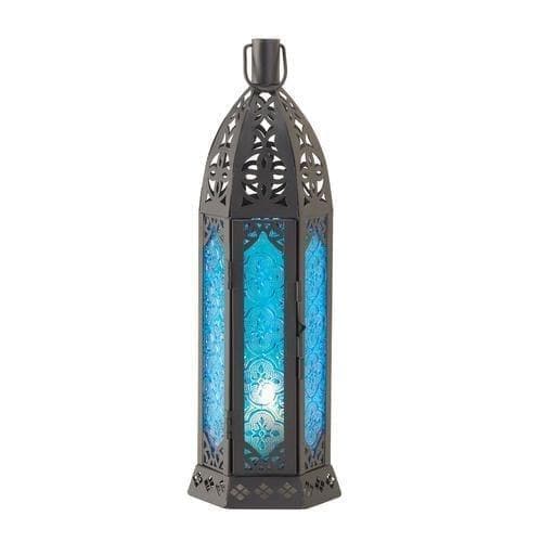 Blue Floret Candle Lantern - Premium Gallery of Light from Gallery of Light - Just $42.31! Shop now at Handbags Specialist Headquarter