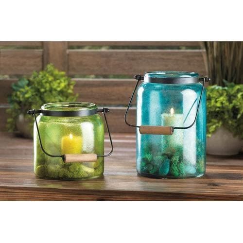 Blue Jar Candle Lantern - Premium Gallery of Light from Gallery of Light - Just $43.54! Shop now at Handbags Specialist Headquarter