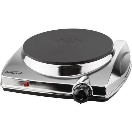 Brentwood Electric Single Hotplate With Chrome Finish (pack of 1 Ea) - Premium Kitchen Helpers from BRENTWOOD - Just $49.42! Shop now at Handbags Specialist Headquarter