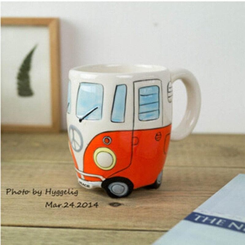 British Hand-painted 3D Double-decker Bus Mug Ceramic UK Retro Coachbus Car Coffee Cup Friends Tv Klimt Caneca Criativa Gift Box - Premium Cups from eprolo - Just $22.54! Shop now at Handbags Specialist Headquarter