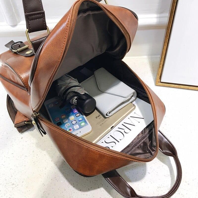 Brown School Bags for Teenages Waterproof Vintage Laptop Leather Big Travel Backpack - Premium WOMEN'S Handbags from eprolo - Just $55.92! Shop now at Handbags Specialist Headquarter
