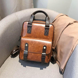 Brown School Bags for Teenages Waterproof Vintage Laptop Leather Big Travel Backpack - Premium WOMEN'S Handbags from eprolo - Just $55.92! Shop now at Handbags Specialist Headquarter