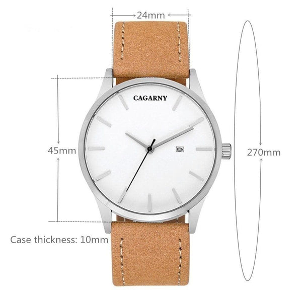 CAGARNY Luxury Brand Quartz Watch Men Military Leather Strap Watchband Waterproof Watches Casual Male Gifts Sport Watches Clock - Premium Men watch from eprolo - Just $23.22! Shop now at Handbags Specialist Headquarter