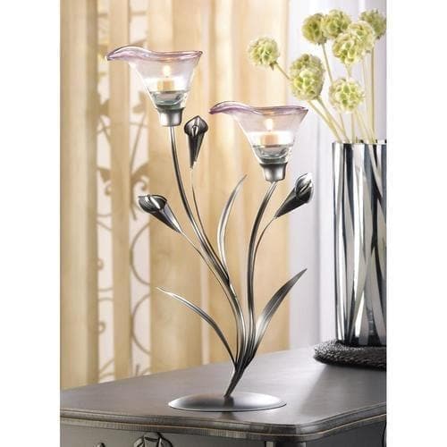 Two-Blossom Calla Lily Candle Holder - Premium Gallery of Light from Gallery of Light - Just $44.75! Shop now at Handbags Specialist Headquarter