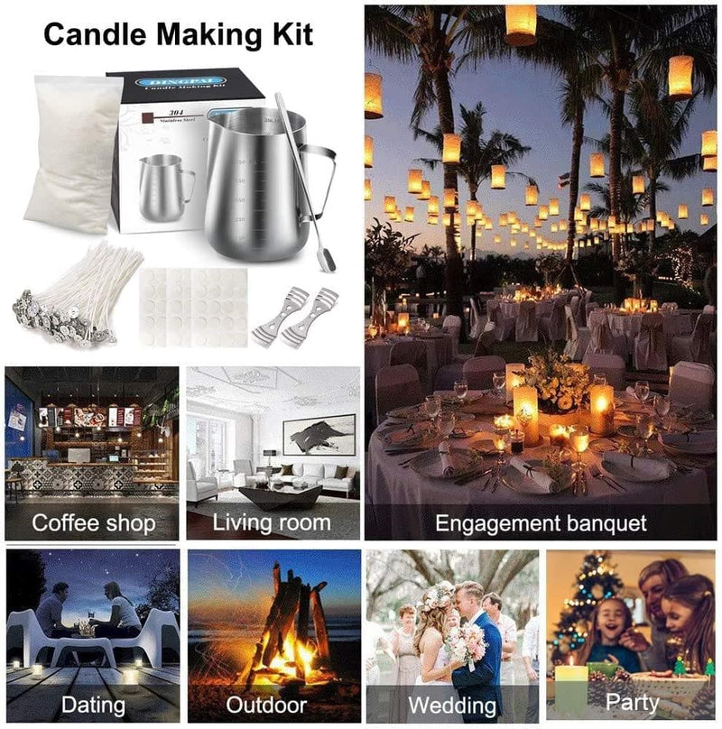 Candle Making Kit, Soy Wax DIY Candle Craft Tools Including Candle Make Pouring Pot, Candle Wicks, Wicks Sticker, 3-Hole Candle Wicks Holder, Natural Soy Wax and Spoon - Premium ARTS, CRAFTS & GIFTS from Brand: DINGPAI - Just $30.99! Shop now at Handbags Specialist Headquarter