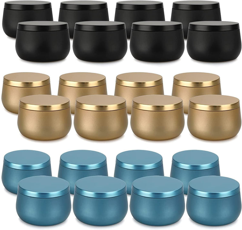 Candle Tin 24 Piece, 8 oz, 3 Color Candle Containers, Candle Jars for Candle Making, DIY Candle Can Set for Candles Making,Christmas Arts & Crafts, Storage for Candy, and Gifts (Black,Gold,Blue) - Premium ARTS, CRAFTS & GIFTS from Visit the LAJDL Store - Just $30.99! Shop now at Handbags Specialist Headquarter