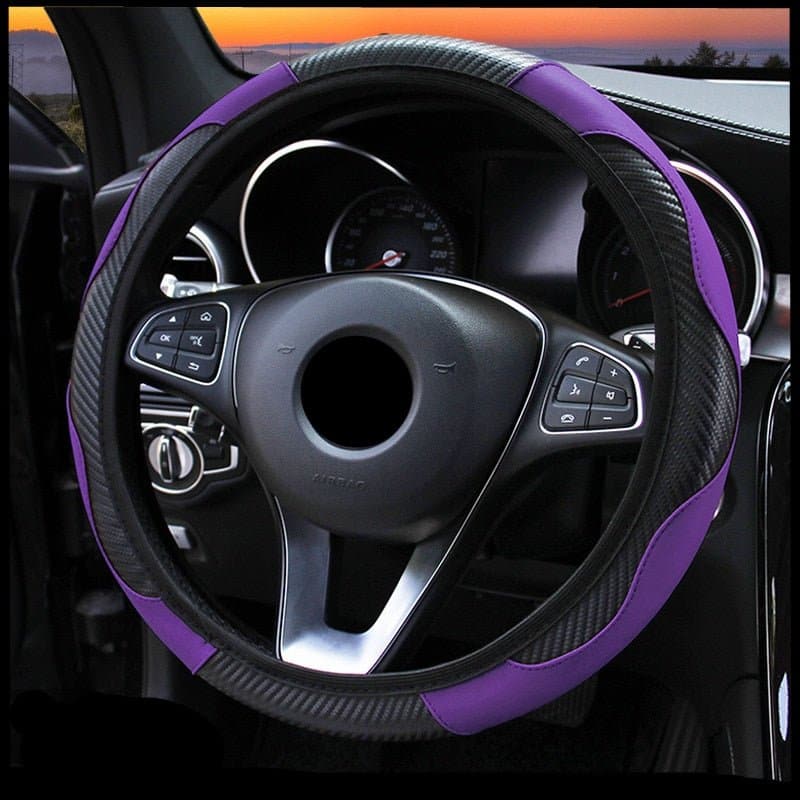 Car Steering Wheel Cover Breathable Anti Slip PU Leather Steering Covers Suitable 37-38cm Auto Decoration Carbon Fiber - Premium Steering Covers from Rise Car Store - Just $19.99! Shop now at Handbags Specialist Headquarter