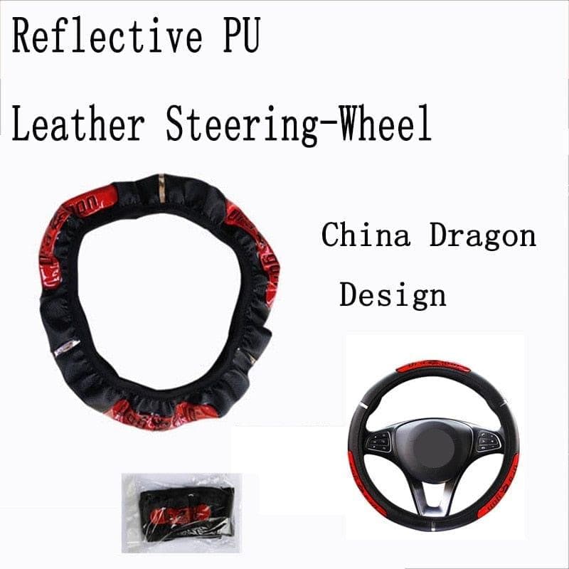 Car Steering Wheel Covers 100% Brand New Reflective Faux Leather  Elastic China Dragon Design Auto Steering Wheel Protector - Premium AUTO ELECTRONICS from eprolo - Just $19.99! Shop now at Handbags Specialist Headquarter