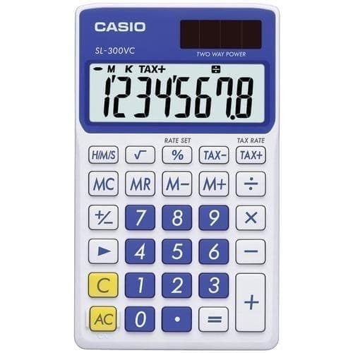 Casio Solar Wallet Calculator With 8-digit Display (blue) (pack of 1 Ea) - Premium Calculators from CASIO - Just $37.92! Shop now at Handbags Specialist Headquarter
