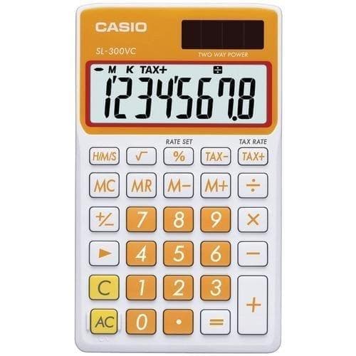 Casio Solar Wallet Calculator With 8-digit Display (orange) (pack of 1 Ea) - Premium Calculators from CASIO - Just $37.93! Shop now at Handbags Specialist Headquarter
