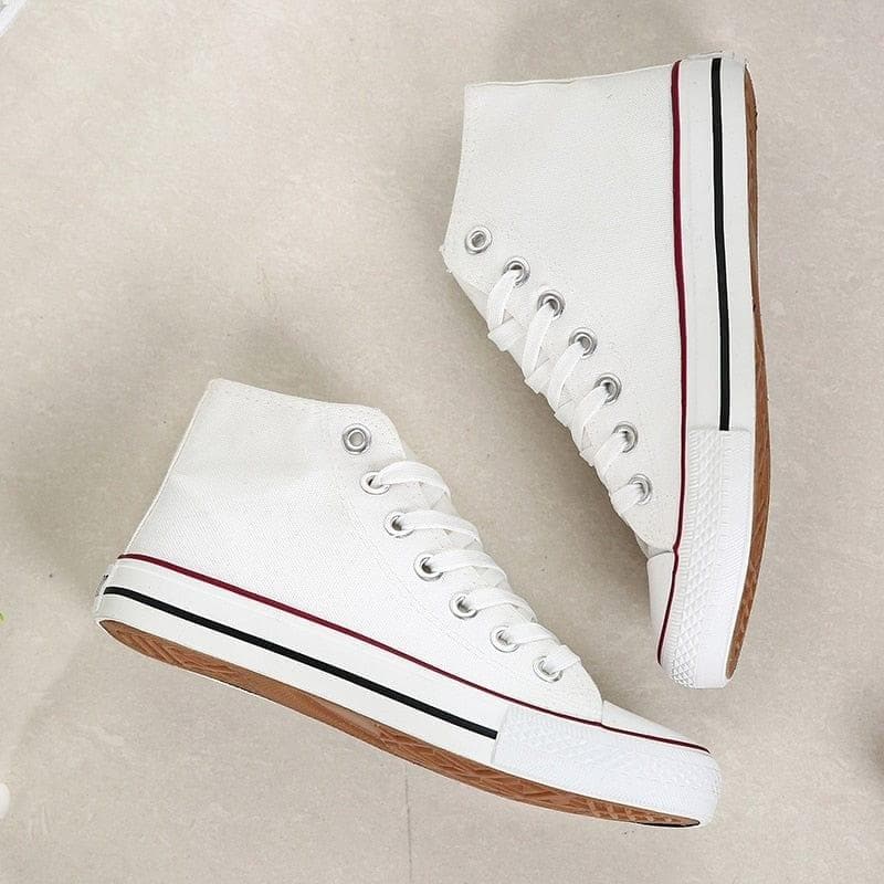 Classic Men Canvas Shoes Fashion Solid Men Vulcanized Shoes Low High Upper Lace-up Casual Shoes Men Sneakers Male Footwear - Premium Men's shoes from eprolo - Just $33.18! Shop now at Handbags Specialist Headquarter