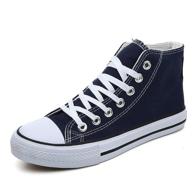 Classic Men Canvas Shoes Fashion Solid Men Vulcanized Shoes Low High Upper Lace-up Casual Shoes Men Sneakers Male Footwear - Premium Men's shoes from eprolo - Just $33.18! Shop now at Handbags Specialist Headquarter