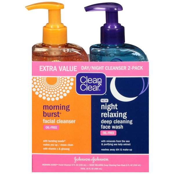 Clean & Clear 2-Pack Day & Night Face Wash, Oil-Free & Hypoallergenic - Premium SKIN CARE from Clean & Clear - Just $14.99! Shop now at Handbags Specialist Headquarter