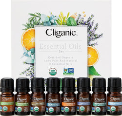 Cliganic USDA Organic Aromatherapy Essential Oils Holiday Gift Set (Top 8), 100% Pure Natural - Peppermint, Lavender, Eucalyptus, Tea Tree, Lemongrass, Rosemary, Frankincense & Orange - Premium ARTS, CRAFTS & GIFTS from Visit the Cliganic Store - Just $31.99! Shop now at Handbags Specialist Headquarter