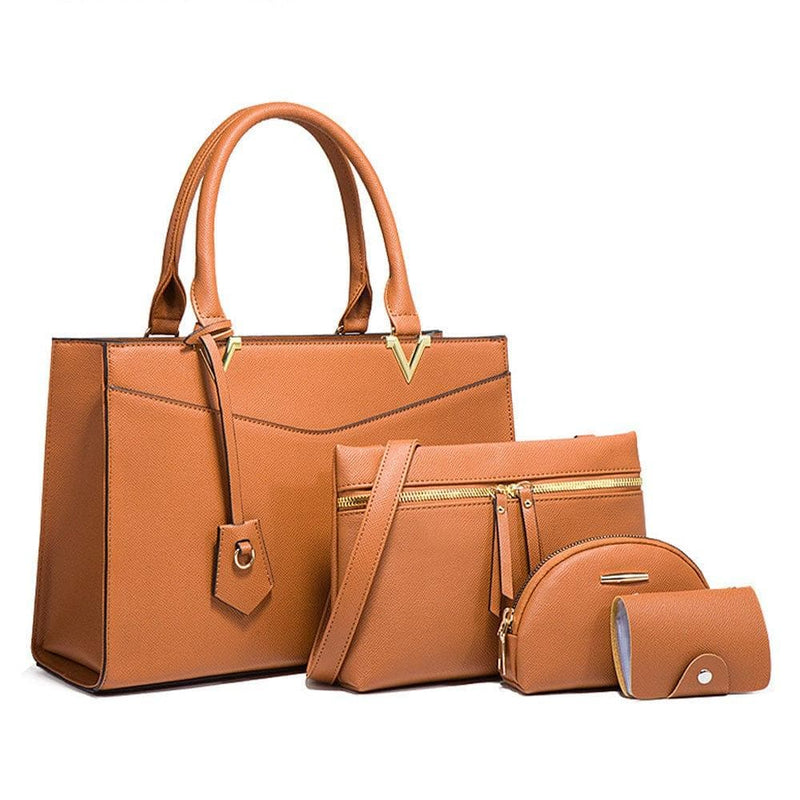 Colisha 4Pcs Women Leather Tote Handbag Shoulder Bags Fashion Top Handle Satchel Business Bag Purse Pouch, Best for Mom Wife Girl Gifts - Premium Bags from Colisha - Just $68.99! Shop now at Handbags Specialist Headquarter