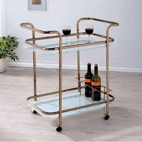 Contemporary Serving Cart In Champagne Finish - Premium Carts from HomeRoots - Just $212.27! Shop now at Handbags Specialist Headquarter