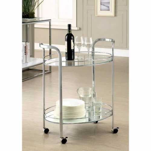 Contemporary Serving Cart In Chrome Finish - Premium Carts from HomeRoots - Just $154.09! Shop now at Handbags Specialist Headquarter