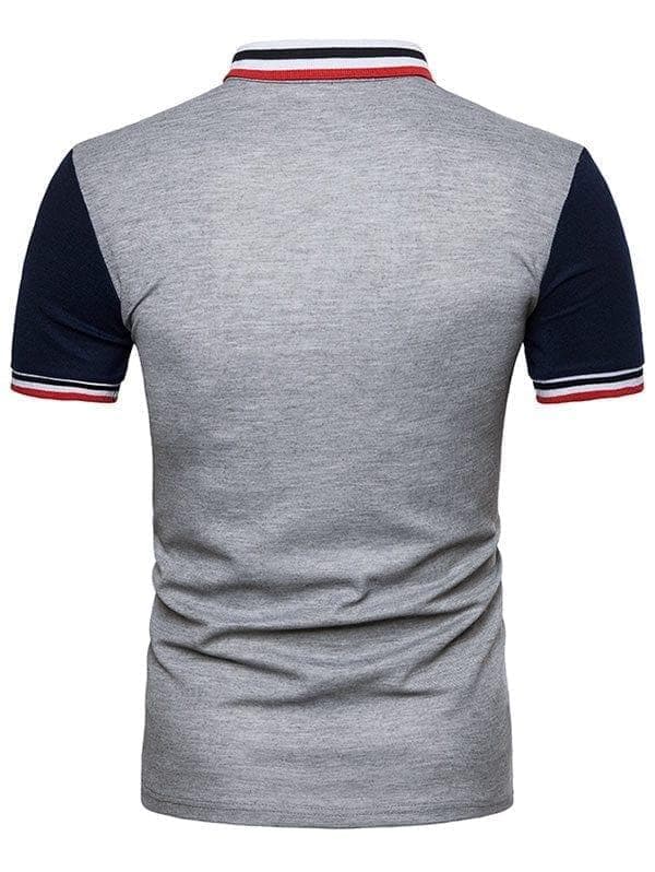 Contrast Color Striped Short Sleeve Polo T-shirt - Premium MEN T-SHIRT from eprolo - Just $28.38! Shop now at Handbags Specialist Headquarter