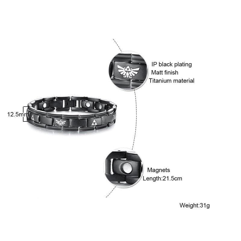 Cool Zelda Men's Health Bracelets Magnetic Stainless Steel Triforce Charm Strap Bracelet for Man Accessories 8.6 - Premium Men Bracelets from eprolo - Just $21.76! Shop now at Handbags Specialist Headquarter