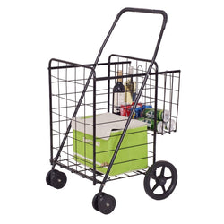 Costway Folding Shopping Cart Jumbo Basket with Swivel Wheels - Premium CARTS from Costway - Just $115.40! Shop now at Handbags Specialist Headquarter