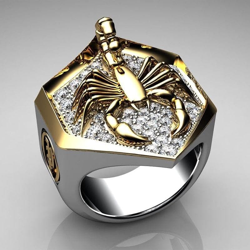 Creative Animal Gold Color Scorpion Rings for Men Punk Jewelry Vintage Fashion Crystal Rhinestone Ring Male Halloween Party Gift - Premium Men Rings from eprolo - Just $24.99! Shop now at Handbags Specialist Headquarter