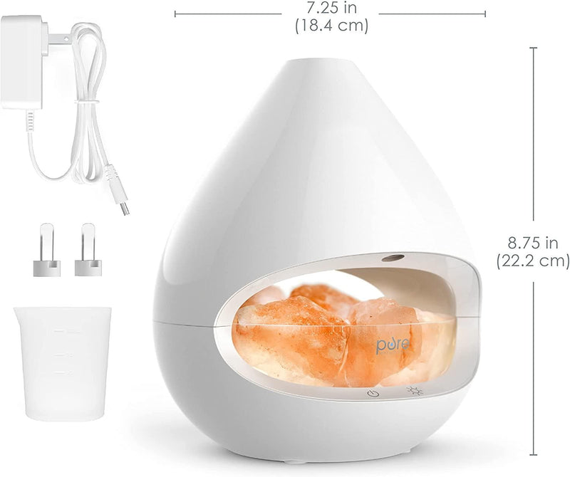 Crystal - 2-in-1 Himalayan Salt Lamp & Ultrasonic Essential Oil Diffuser, Original Salt Therapy Lamp, 100% Pure Himalayan Salt, Ambient Glow, 160 mL 16-Hour Tank (White) - Premium HOME FRAGRANCES from Visit the Pure Enrichment Store - Just $139.99! Shop now at Handbags Specialist Headquarter