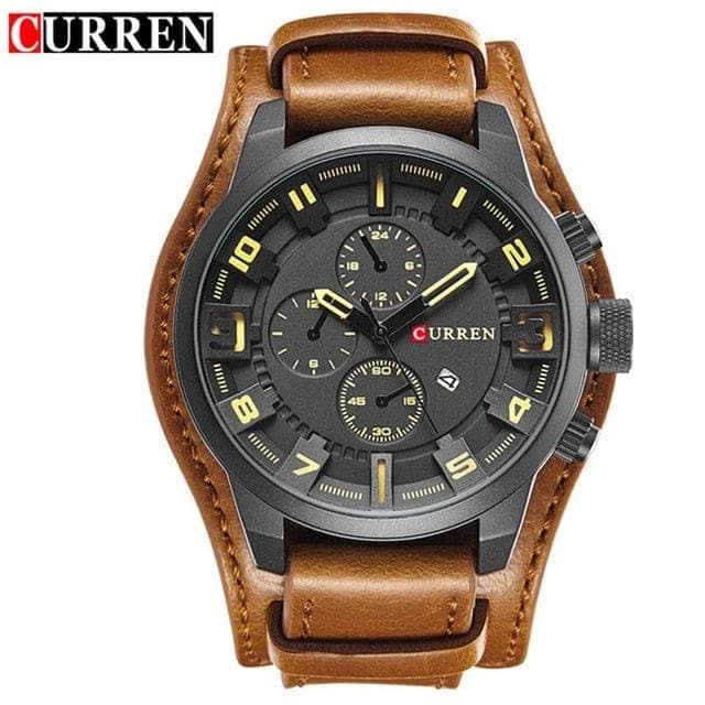CURREN Mens Watches Military Sports Men Watch Quartz Date Clock Casual Leather Wrist Watch Relogio Masculino 8225 - Premium Men watch from eprolo - Just $26.06! Shop now at Handbags Specialist Headquarter