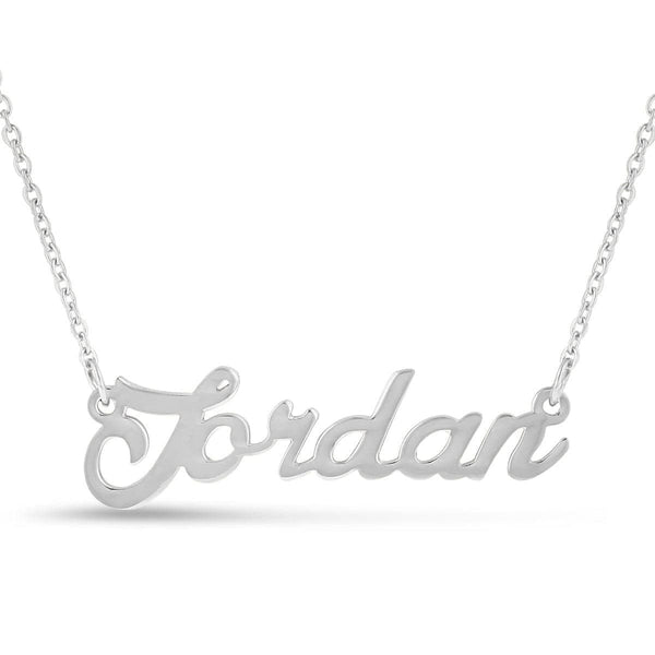 SuperJeweler Jordan Nameplate Necklace in Silver, 16 inches All Names Available for Women, Teens and Girls! - Premium WOMEN NECKLACES from SuperJeweler - Just $19.99! Shop now at Handbags Specialist Headquarter