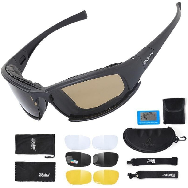Daisy C6 Polarized Ballstic Army Sunglasses Military Goggles Rx Insert 4 Lens Kit Men Combat War Game Tactical Glasses - Premium Men Sunglasses from eprolo - Just $29.99! Shop now at Handbags Specialist Headquarter