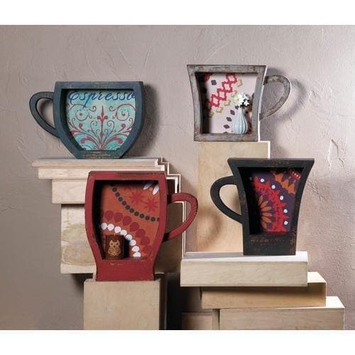Distressed Red Coffee Cup Shelf - Premium Accent Plus from Accent Plus - Just $64.78! Shop now at Handbags Specialist Headquarter