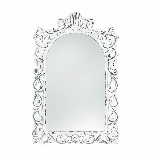 Distressed White Ornate Wall Mirror - Premium Accent Plus from Accent Plus - Just $68.80! Shop now at Handbags Specialist Headquarter