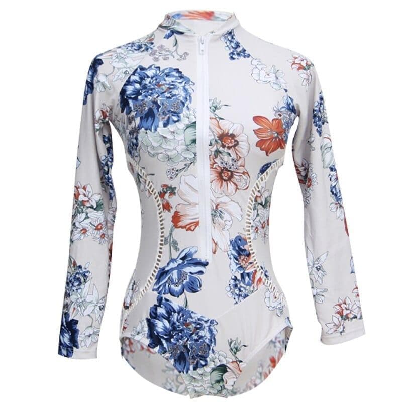 Diving One Piece Swimsuit Print Long Sleeve Women Swimwear Bathing Suit Rash Guard Surfing Swimming Suit Women's Rashguard - Premium Women swimsuit from eprolo - Just $25.44! Shop now at Handbags Specialist Headquarter