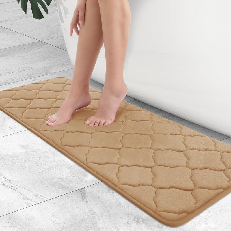 OLANLY Memory Foam Bath Mat Rug 24x16, Ultra Soft Non Slip and Absorbent Bathroom Rug, Machine Wash Dry, Comfortable, Thick Bath Rug Carpet for Bathroom Floor, Tub and Shower, Black - Premium Bath Rugs from Visit the OLANLY Store - Just $28.99! Shop now at Handbags Specialist Headquarter
