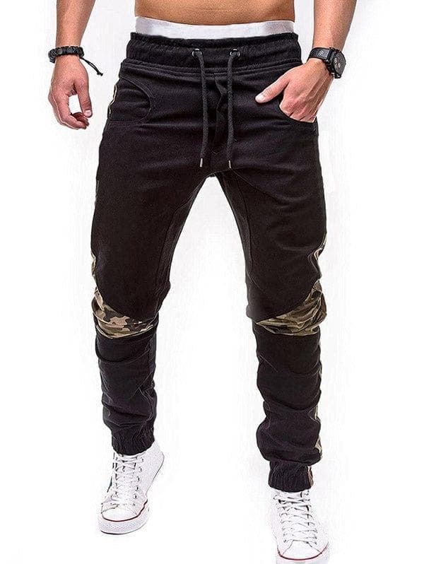 Elastic Waist Camo Patchwork Jogger Pants - Premium Men Pants from eprolo - Just $31.18! Shop now at Handbags Specialist Headquarter