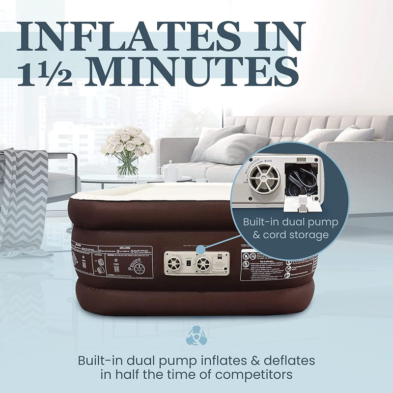 Englander Air Mattress w/ Built in Pump - Luxury Double High Inflatable Bed for Home, Travel & Camping - Premium Blow Up Bed for Kids & Adults - Premium DECOR from Brand: Englander - Just $129.99! Shop now at Handbags Specialist Headquarter