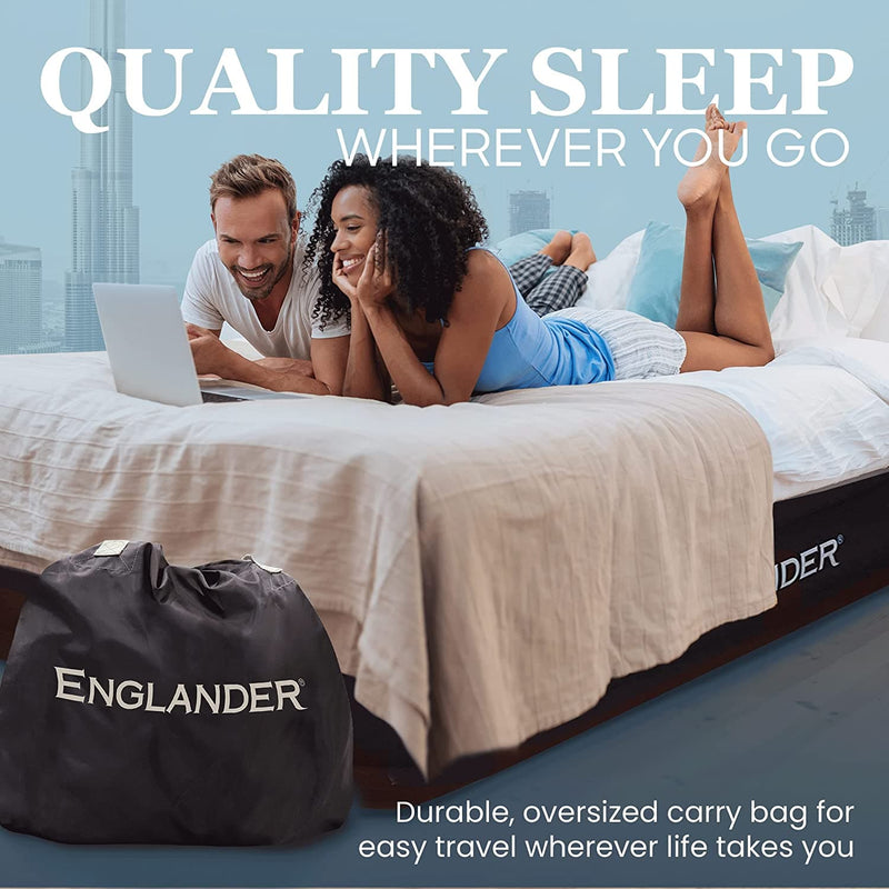 Englander Air Mattress w/ Built in Pump - Luxury Double High Inflatable Bed for Home, Travel & Camping - Premium Blow Up Bed for Kids & Adults - Premium DECOR from Brand: Englander - Just $129.99! Shop now at Handbags Specialist Headquarter