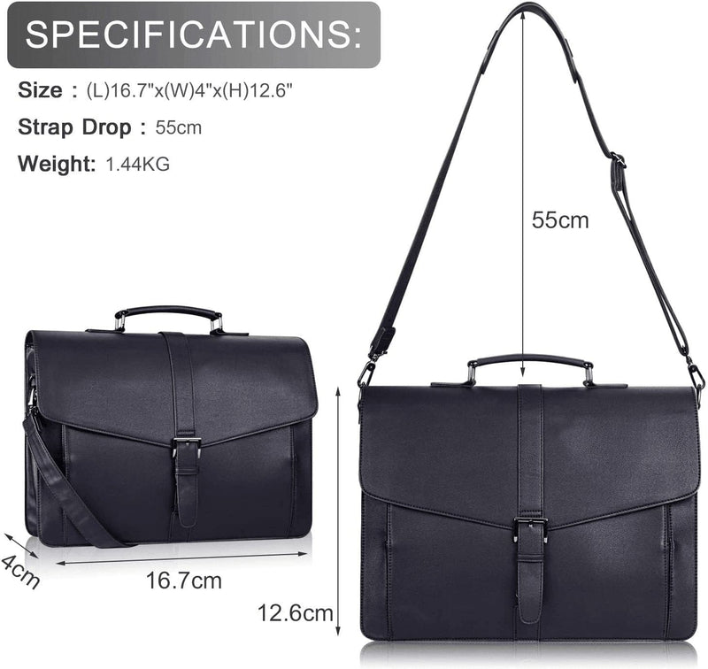 Estarer Men'S Leather Briefcase for Travel/Office/ Business 15.6 Inch Laptop Messenger Bag - Premium  from ESTARER - Just $101.49! Shop now at Handbags Specialist Headquarter