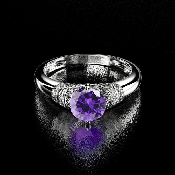 Eternity Diamond Rings For Women 925 Sterling Silver White Gold Gemstone Amethyst Ring Natural  Moissanite Ladies Ring - Premium Women Rings from eprolo - Just $27.99! Shop now at Handbags Specialist Headquarter