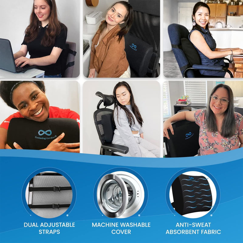 Everlasting Comfort Lumbar Support Pillow for Office Chair, Car, Desk - Back Pain, Posture Cushion - Premium Health from Visit the Everlasting Comfort Store - Just $49.99! Shop now at Handbags Specialist Headquarter