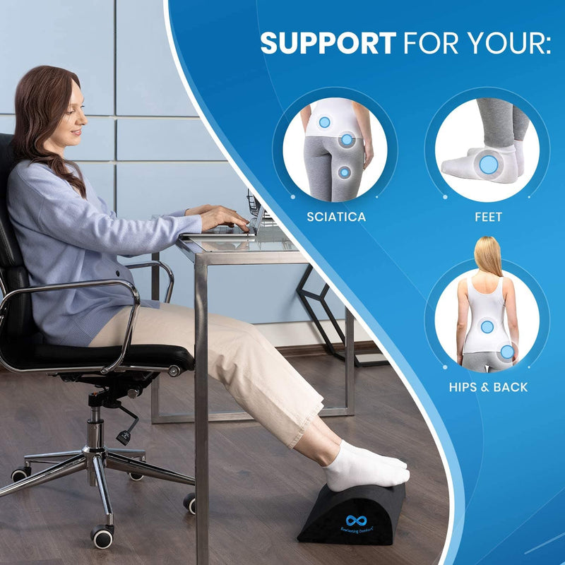 Everlasting Comfort Office Foot Rest for Under Desk - Ergonomic Memory Foam Foot Stool Pillow for Work, Gaming, Computer, Office Cubicle and Home - Footrest Leg Cushion Accessories (Black) - Premium Health from Visit the Everlasting Comfort Store - Just $49.99! Shop now at Handbags Specialist Headquarter