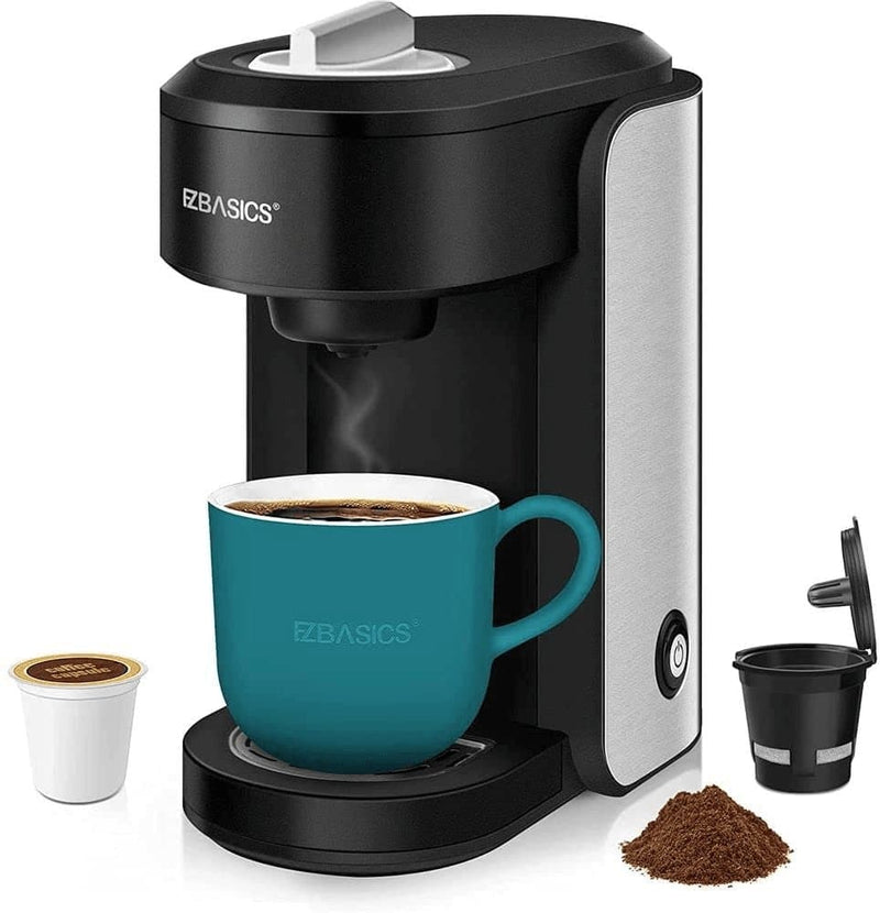 EZBASICS Single Serve Coffee Maker Brewer, Coffee Machines for K-Cup & Ground Coffee, Fast Brewing, Black - Premium  from EZBASICS - Just $224.81! Shop now at Handbags Specialist Headquarter