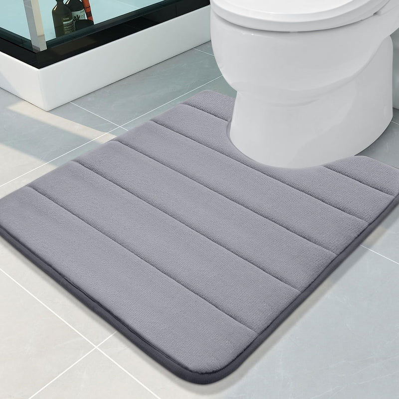 Buganda Memory Foam Bath Mat Rug, 24" x 16", Ultra Soft and Non-Slip Bathroom Rugs, Water Absorbent and Machine Washable Bath Rug for Bathroom, Shower, and Tub, Black - Premium Bath Rugs from Visit the Buganda Store - Just $16.99! Shop now at Handbags Specialist Headquarter
