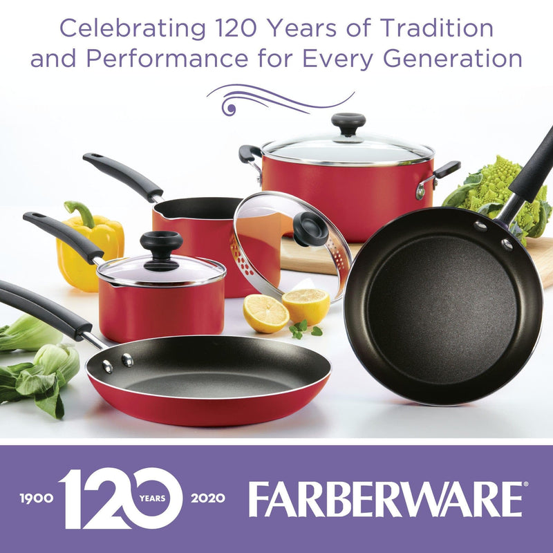 Farberware 15-Piece Easy Clean Aluminum Nonstick Pots and Pans Set/Cookware Set, Red - Premium Cookware from Farberware - Just $89.88! Shop now at Handbags Specialist Headquarter