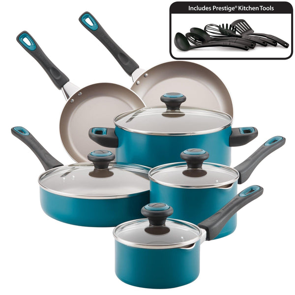Farberware 16-Piece High Performance Nonstick Pots and Pans/Cookware Set, Teal - Premium Cookware from Farberware - Just $92.53! Shop now at Handbags Specialist Headquarter